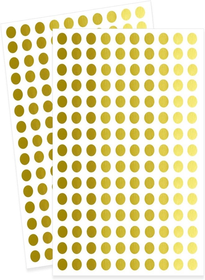 Yeachlaing 0.25 Inch Round Permanent Adhesive Color-Code Dot Stickers,Gold,Pack of 1800 - Image 1